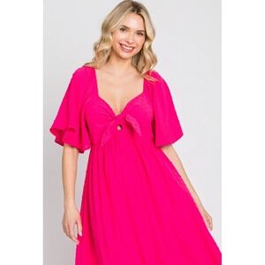 Janette Plus USA Ladies A-Line Dress Short Sleeve Midi Plus Size 1XL Stretch